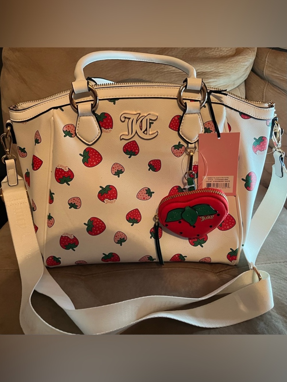 🍓 Juicy Couture Sweet & Juicy Strawberry Tote Bag | Y2K Aesthetic